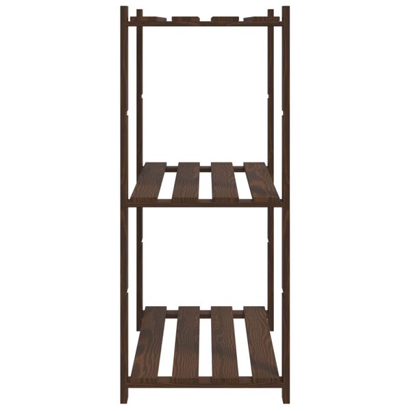 vidaXL 3-Tier Storage Rack Brown 31.5x15.0x35.4" Solid Wood Pine