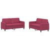 vidaXL Sofa Set Wine Red Velvet, Metal, Textilene, Plywood 2-Seater