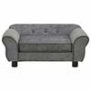 vidaXL Dog Sofa Dark Grey Plush (80% polyester, 20% cotton), solid fir wood