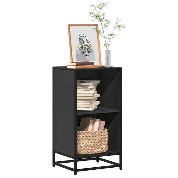 vidaXL Book Cabinet Black Engineered wood Compact Industrial