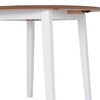 vidaXL Dining Table White and natural wood MDF and solid rubberwood