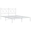 vidaXL Bed Frame White Powder-Coated Steel Double Bed Frame