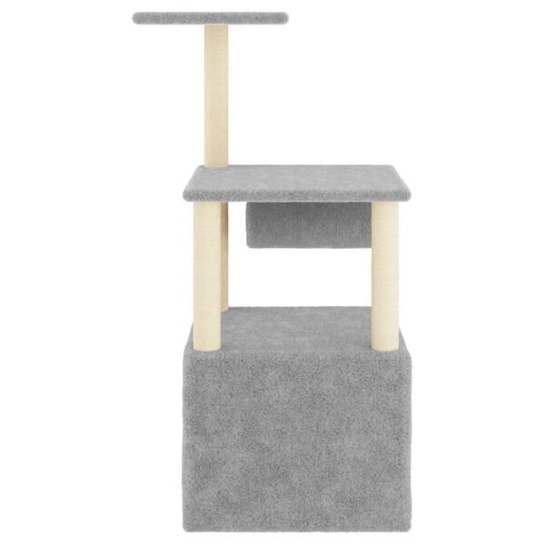 vidaXL Cat Tree Light grey Engineered wood 43.1 in tall Modern