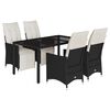 vidaXL Garden Dining Set Black, Cream White