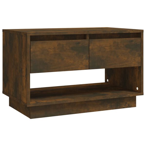 vidaXL TV Cabinet Smoked Oak Engineered Wood 27.6 x 16.1 x 17.3 in
