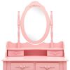 vidaXL Dressing Table Set with Stool Pink 29.5x27.2x55.1" Paulownia Wood
