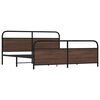 vidaXL Bed Frame Brown oak Steel, engineered wood Full Durable