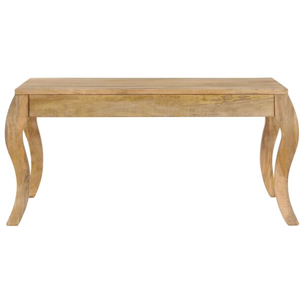 vidaXL Coffee Table Whitewashed Mango Solid Mango Wood Medium Simplistic