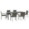 vidaXL Garden Dining Set Black and grey with dark grey cushions