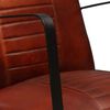 vidaXL Lounge Chair Brown Goat Leather, Steel Standard Industrial