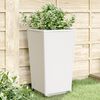 vidaXL Garden Planter Set of 4 White Polypropylene 12.8x12.8x22.4 in