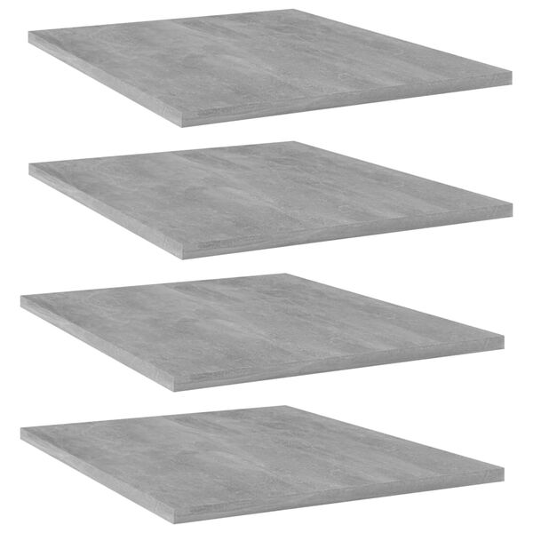 vidaXL Shelf Set of 4 Concrete Grey Engineered Wood Medium