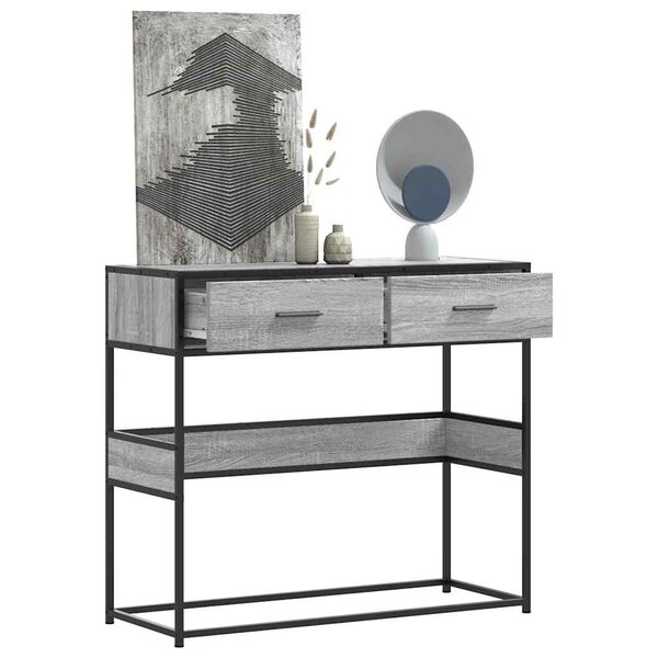 vidaXL Console Table Grey Sonoma Engineered wood Standard Console Table