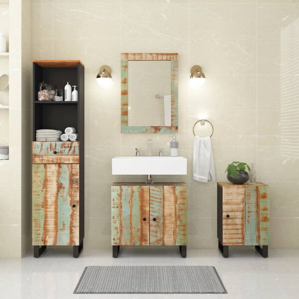 vidaXL Bathroom Furniture Set Mixed color finish Solid reclaimed wood