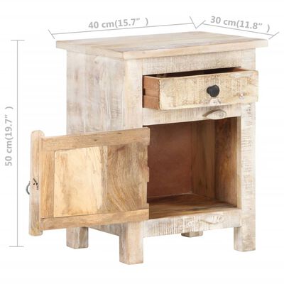 vidaXL Bedside Cabinet 15.7"x11.8"x19.7" Rough Acacia Wood