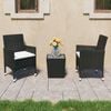 vidaXL Bistro Set Black Poly Rattan Compact Durable Bistro Set
