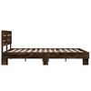 vidaXL Bed Frame Smoked oak Engineered wood, metal, plywood Full