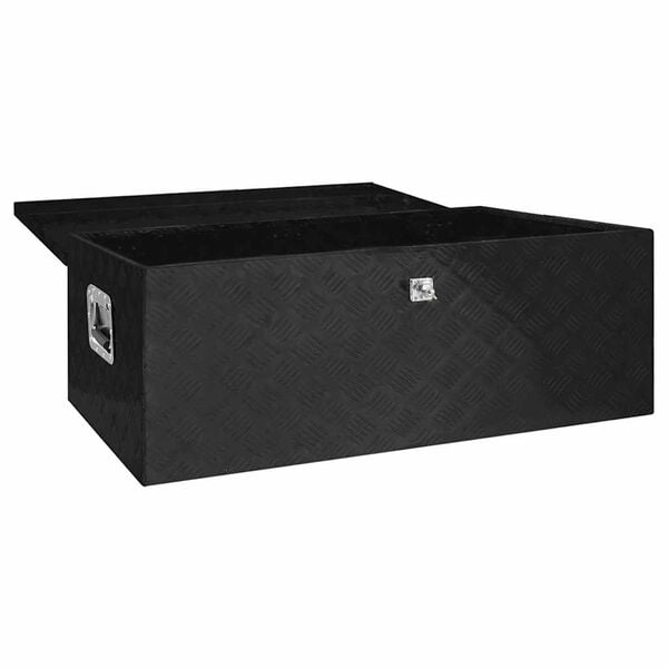 vidaXL Storage Box Black 39.4"x21.7"x14.6" Aluminum