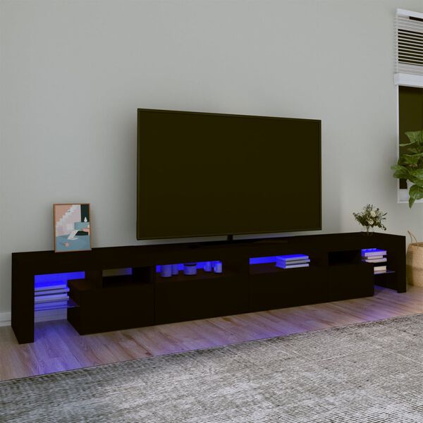 vidaXL TV Cabinet Black Engineered wood Large TV Cabinet Rectangular