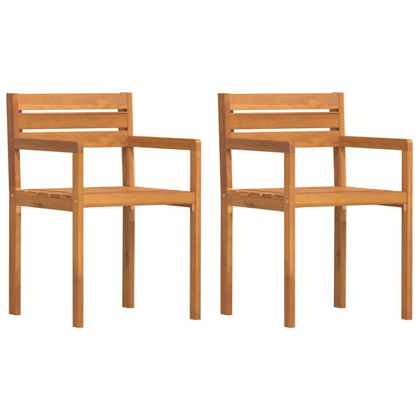 vidaXL Patio Chairs 2 pcs 19.7x20.9x31.5" Solid Wood Acacia