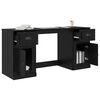 vidaXL Desk with Cabinet with Door Black Oak 60.83 x 19.69 x 29.53 in