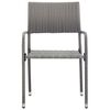 vidaXL Garden Dining Chair Set of 6 Gray PE rattan, steel Standard
