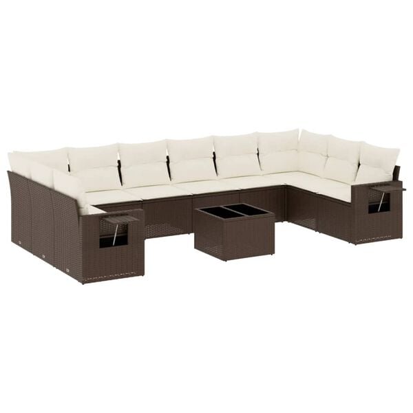 vidaXL Garden Sofa Set Brown