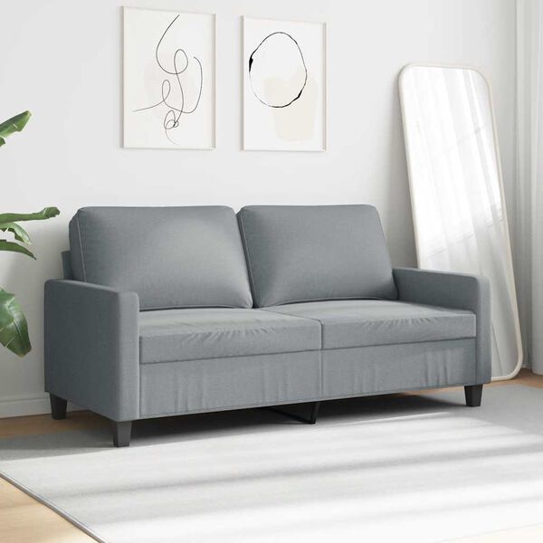 vidaXL 2-seater Sofa Light Gray Fabric (100% polyester), metal, textilene