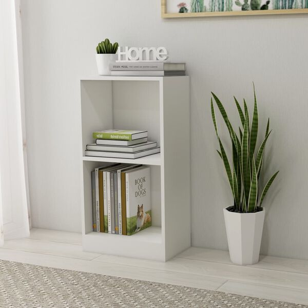 vidaXL Bookshelf White Engineered wood Compact Bookshelf Rectangular