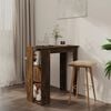vidaXL Bar Table Smoked Oak Engineered Wood Small Bar Table