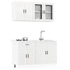 vidaXL Kitchen Cabinet Set High gloss white Engineered wood and glass