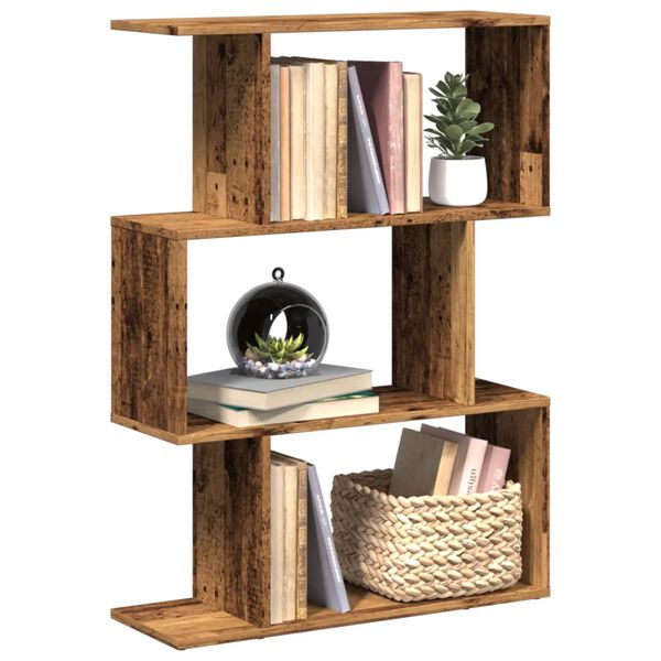 vidaXL Room Divider Bookcase Old Wood Engineered Wood Medium