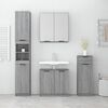 vidaXL Bathroom Furniture Set Gray Sonoma Engineered wood, glass Tall