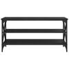 vidaXL TV Cabinet Black Engineered wood, iron TV Cabinet Rectangular