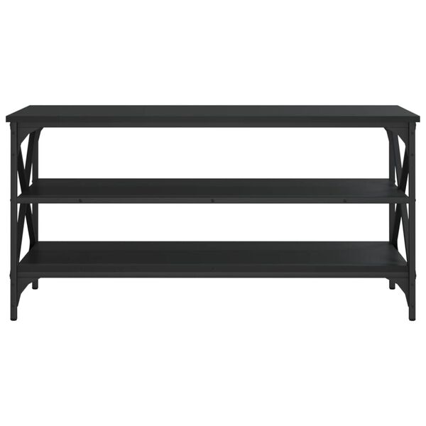 vidaXL TV Cabinet Black Engineered wood, iron TV Cabinet Rectangular