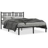 vidaXL Bed Frame Black Powder-Coated Steel 55.1 x 78.7 in Bed Frame