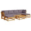 vidaXL 7 Piece Patio Lounge Set with Cushions Solid Wood Acacia