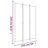 vidaXL 3-Panel Room Divider Black 59.1"x86.6" Fabric