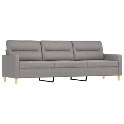 vidaXL 3-Seater Sofa with Footstool Light Gray 82.7" Fabric