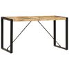 vidaXL Dining Table Brown and black Solid mango wood, powder-coated steel