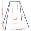 vidaXL Children Swing Seat Blue Steel Standard Ergonomic Outdoor Swing