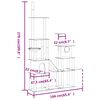 vidaXL Cat Tree Dark Grey Engineered Wood Extra Large Durable Cat Tree