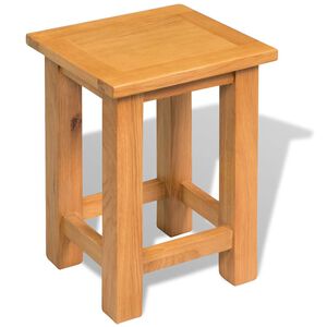 vidaXL End Table Brown Solid Oak Wood Compact Durable End Table