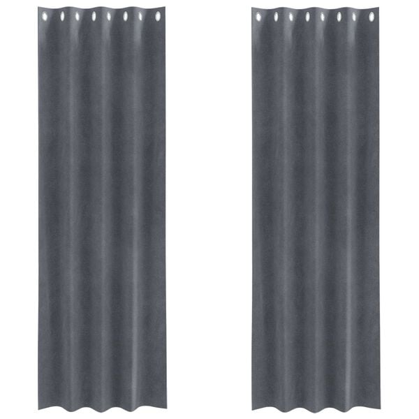 vidaXL Blackout Curtains 2 pcs Light Grey 55.12 x 88.58 in Velvet