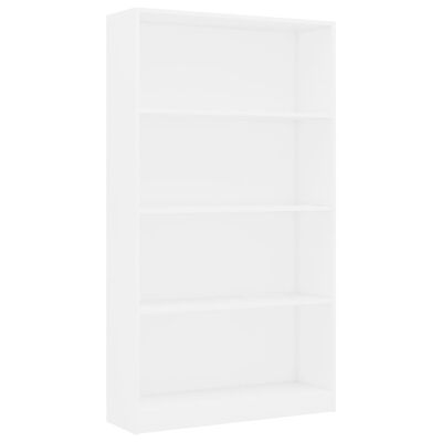 vidaXL 4-Tier Book Cabinet White 31.5"x9.4"x55.9" Engineered Wood