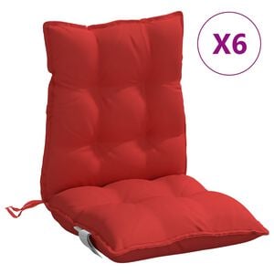 vidaXL Lowback Chair Cushion Set of 6 Red Oxford fabric (100% polyester)