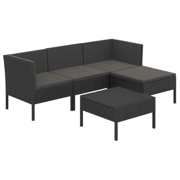 vidaXL Garden Lounge Set Black