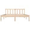 vidaXL Bed Frame Natural 59.84 x 79.92 in Solid Pine Wood