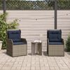 vidaXL Reclining Patio Chair Set of 2 Gray PE Rattan Medium