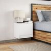 vidaXL Wall-mounted Bedside Cabinet White Engineered wood Small